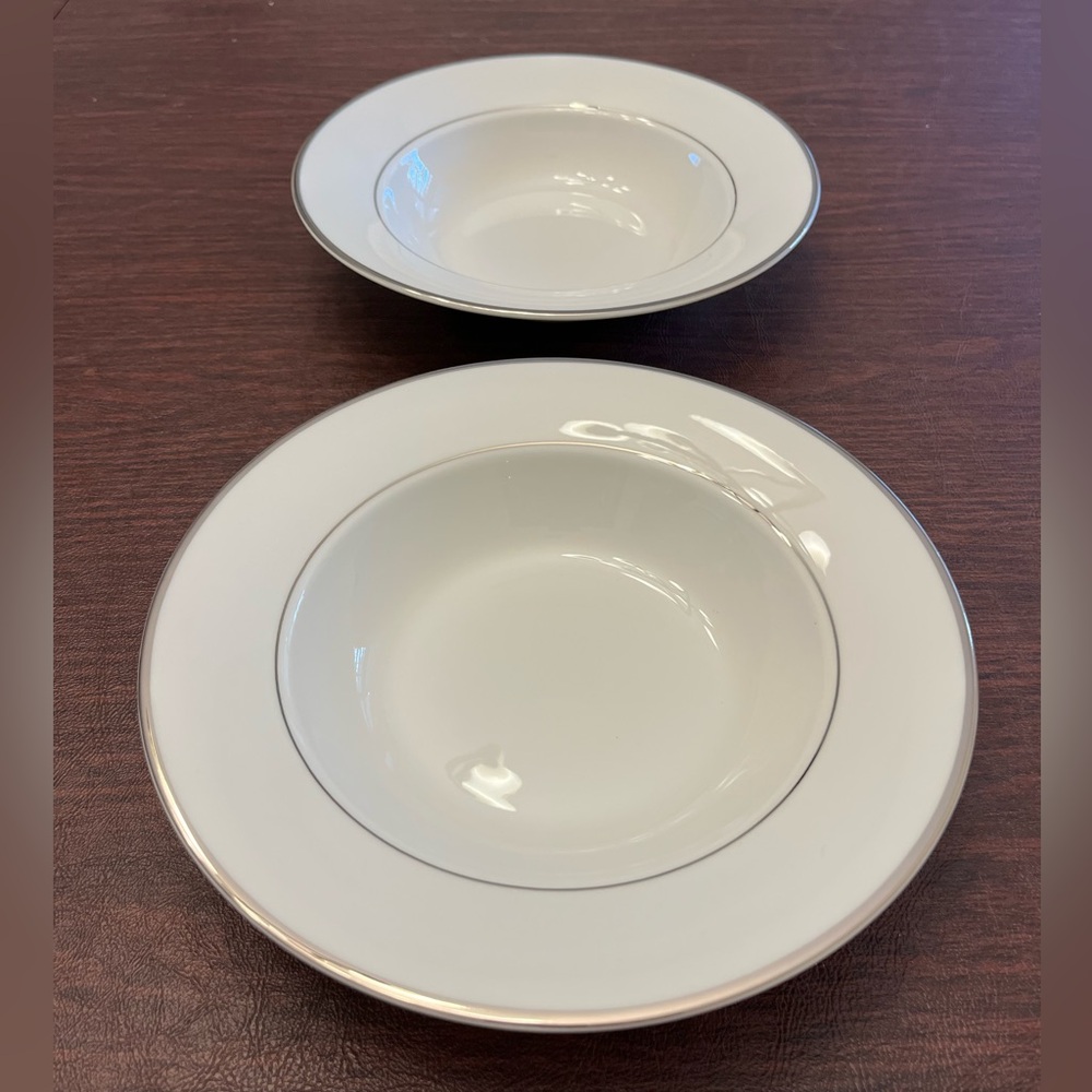 Mikasa Cameo Platinum Fine China, 2 Soup Bowls